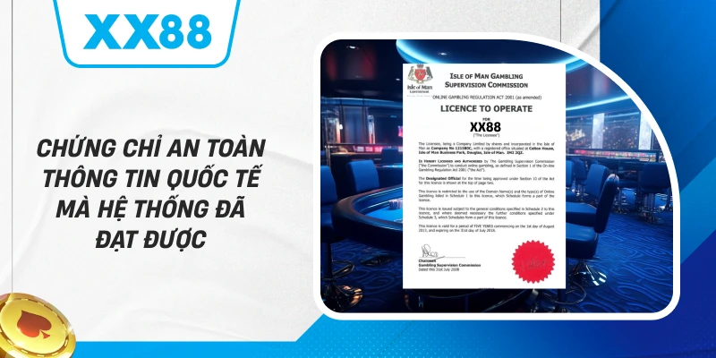 Chứng chỉ an toàn thông tin quốc tế mà hệ thống đã đạt được