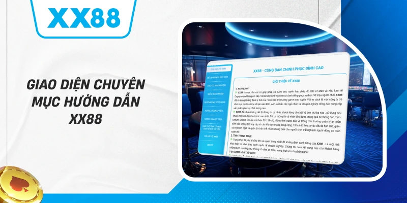 Giao diện chuyên mục hướng dẫn XX88