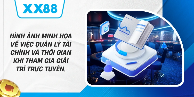 Hình ảnh minh họa về việc quản lý tài chính và thời gian khi tham gia giải trí trực tuyến.